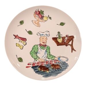 Vintage Eagle Brand Ironstone Japan 12" Chef BBQ Serving Plate Platter